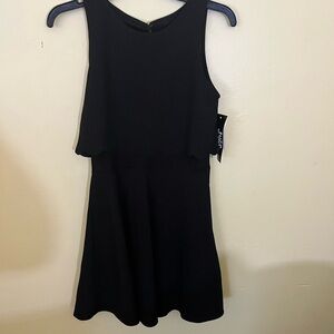 Black Tiered Fit and Flare Mini Dress
